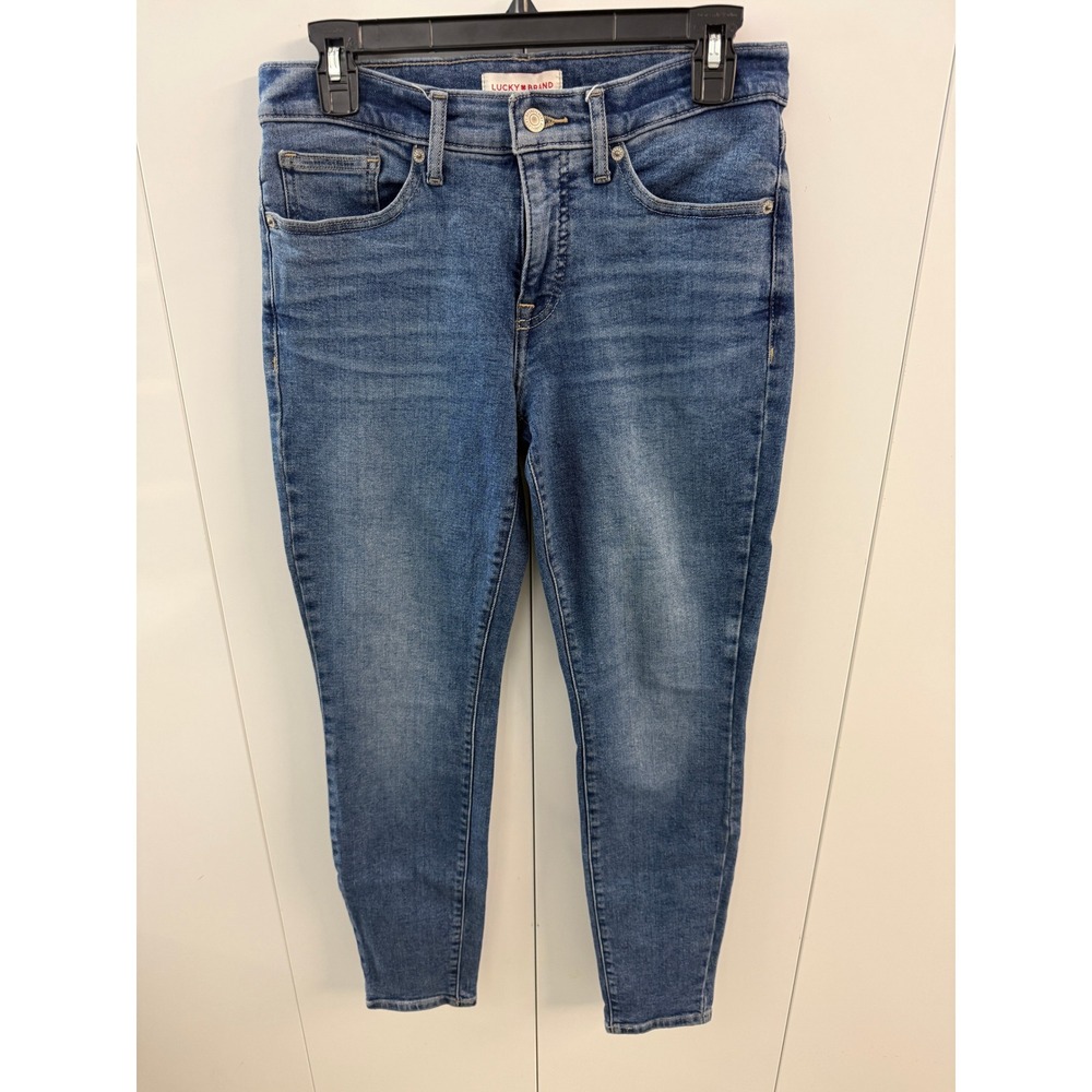 Lucky Brand Ava Mid Rise Skinny Blue Jeans Womens 6/28 R Medium Wash Denim